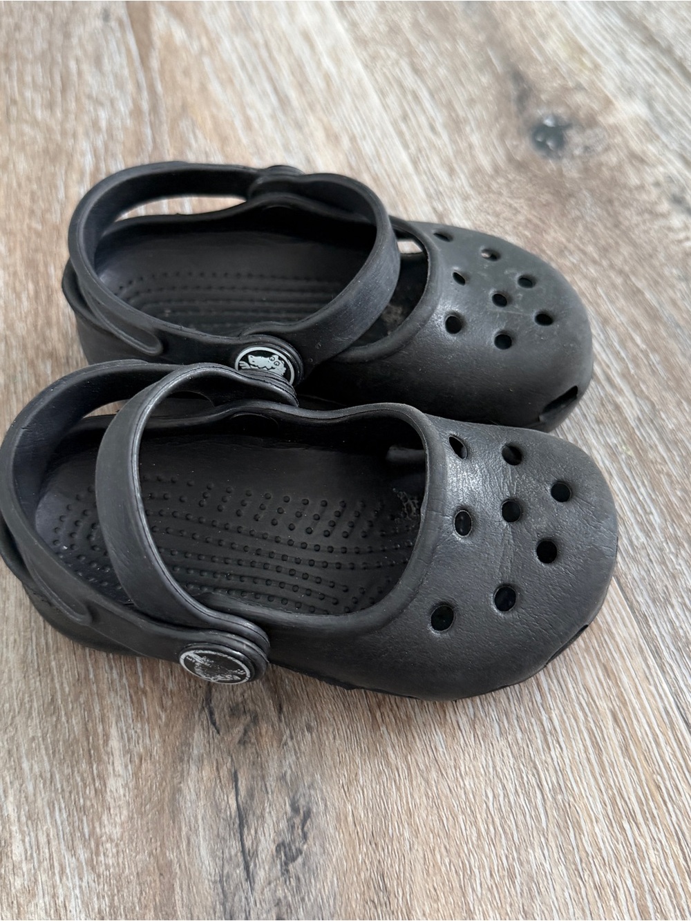 CROCS Kids Black Mary Jane-Style Clog Sandals